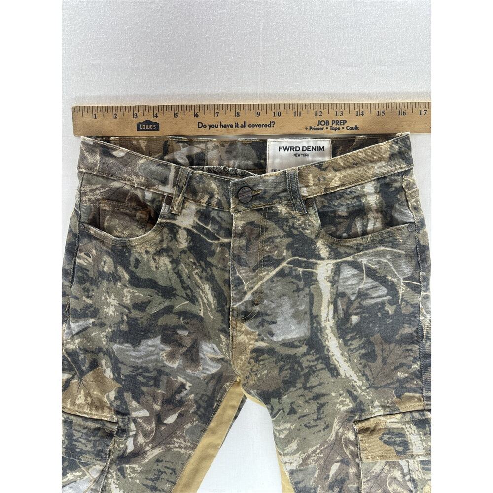 Fwrd Denim Cargo Camo Jeans Size 32x36 Men’s Fit 3 Stacked CLEAN - Picture 5 of 9